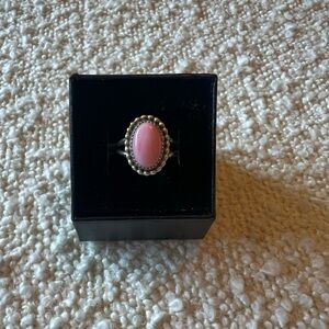 Pink conch Navajo sterling silver ring
